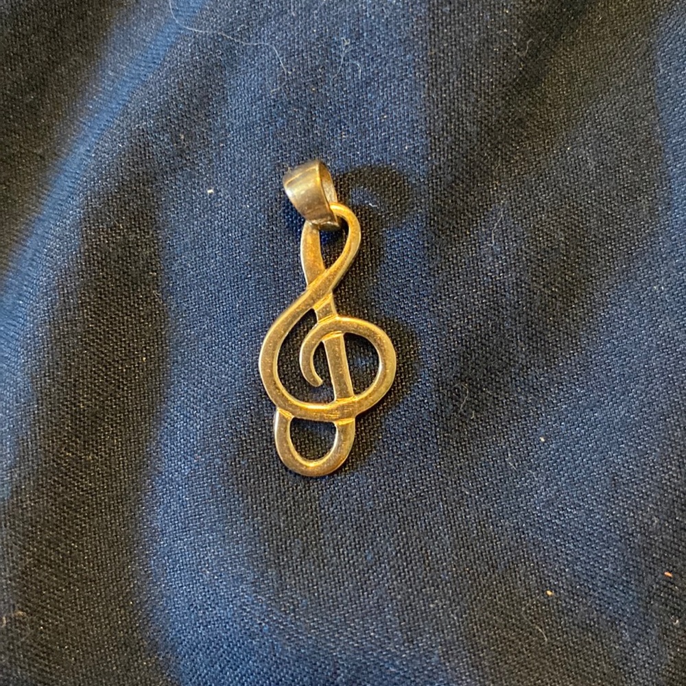 Silver Treble Clef Necklace Charm